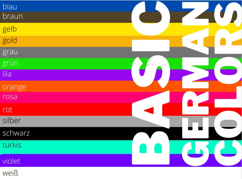 basic german colors