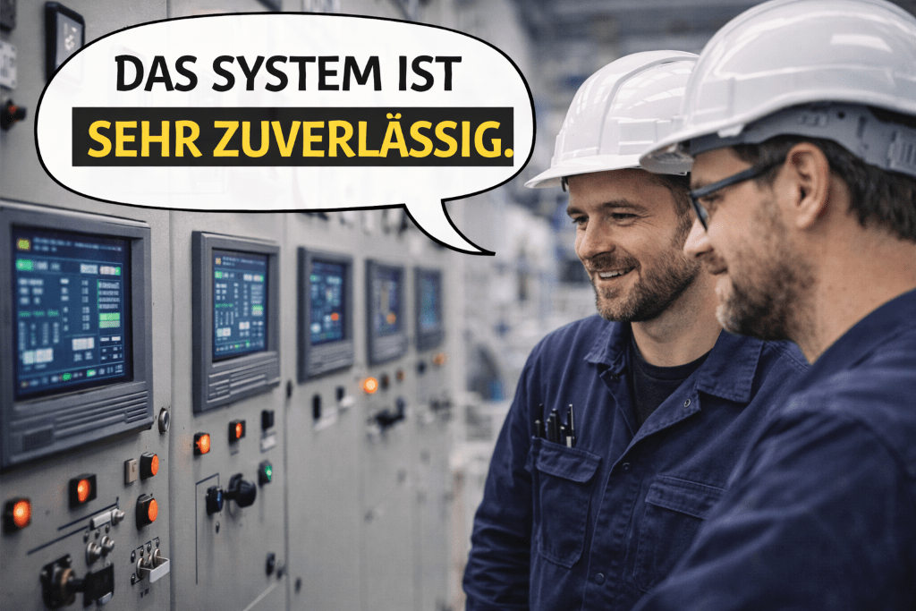 Das System ist sehr zuverlässig. The system is very reliable.