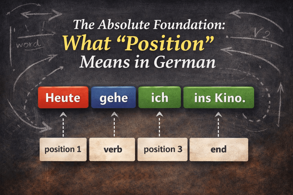 the absolute foundation: what position means in German with an example sentence