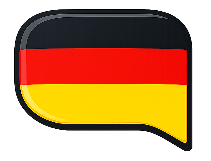 German flag speech bubble logo for My Germanized Life