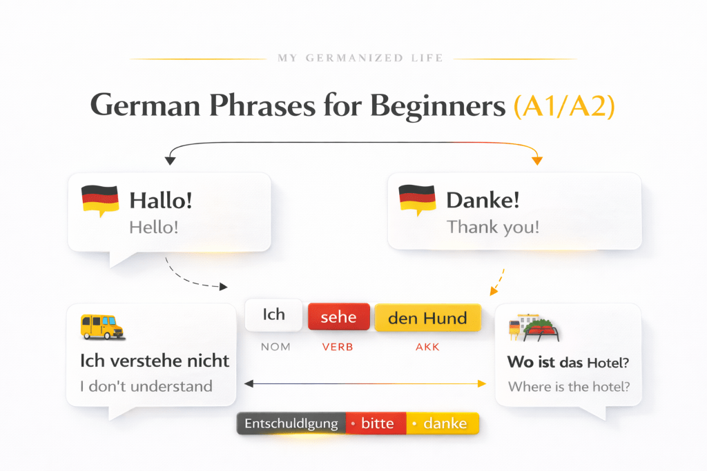 German phrases for beginners A1/A2 level feature image